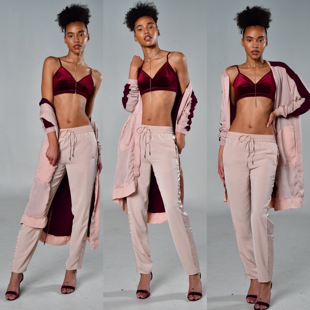 H&M Blush Satin Line Pants
